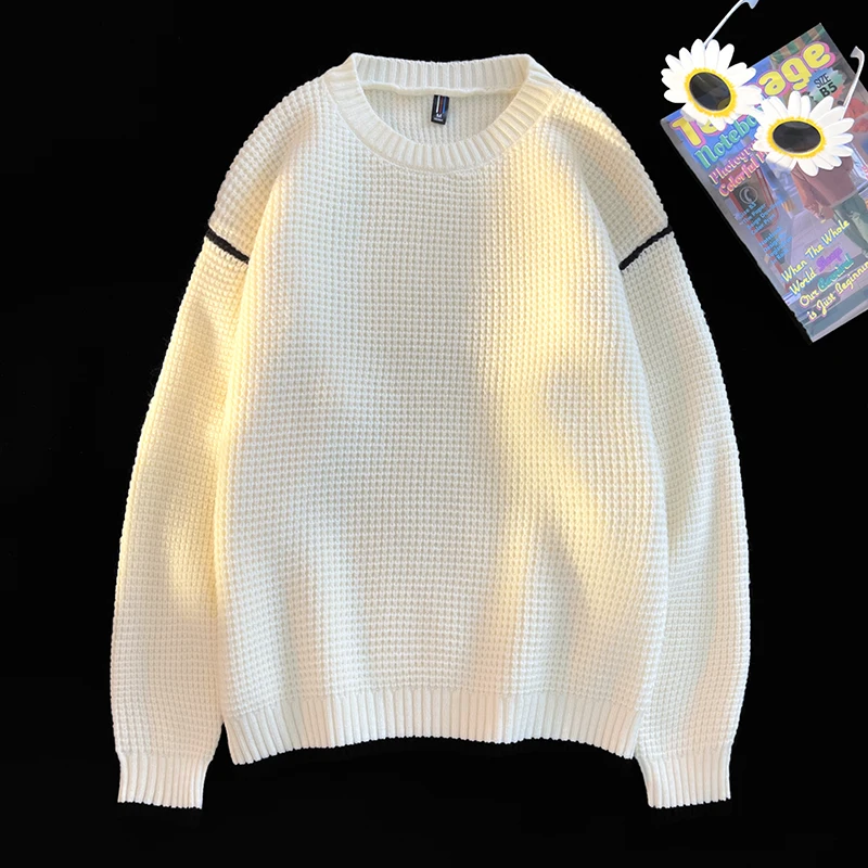 

Crew Neck Soft Shirt Sweatshirt Tops Autumn Winter Women Long Sleeve Men Warm Coat Unisex Sweater Causal Knitted Pullover Jacket