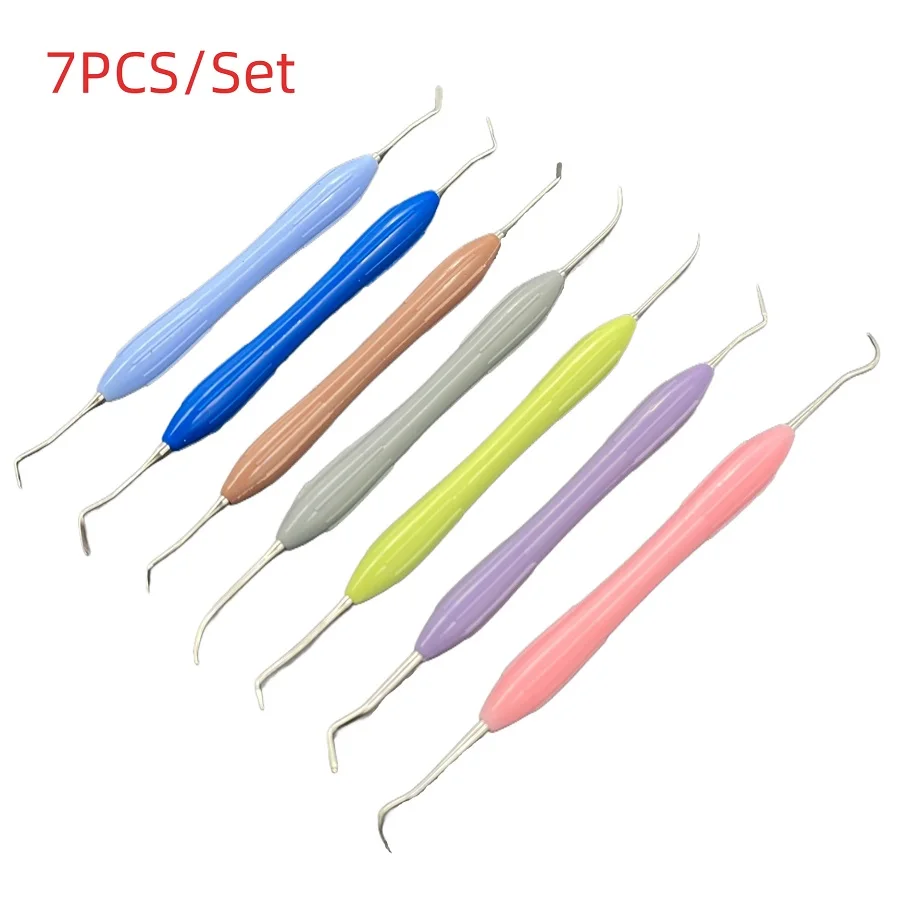 Dental Double Ended Composite Resin Filler Aesthetic Restoration Spatula Stainless Steel Non-Stick Resin Knife Plastic Dresser