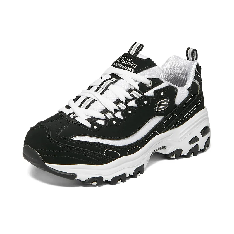 

Skechers Shoes for Women "D'LITES 1.0" Black and White Panda, Dad Shoes, Low Cut,, Comfortable and Soft Chunky Sneaker