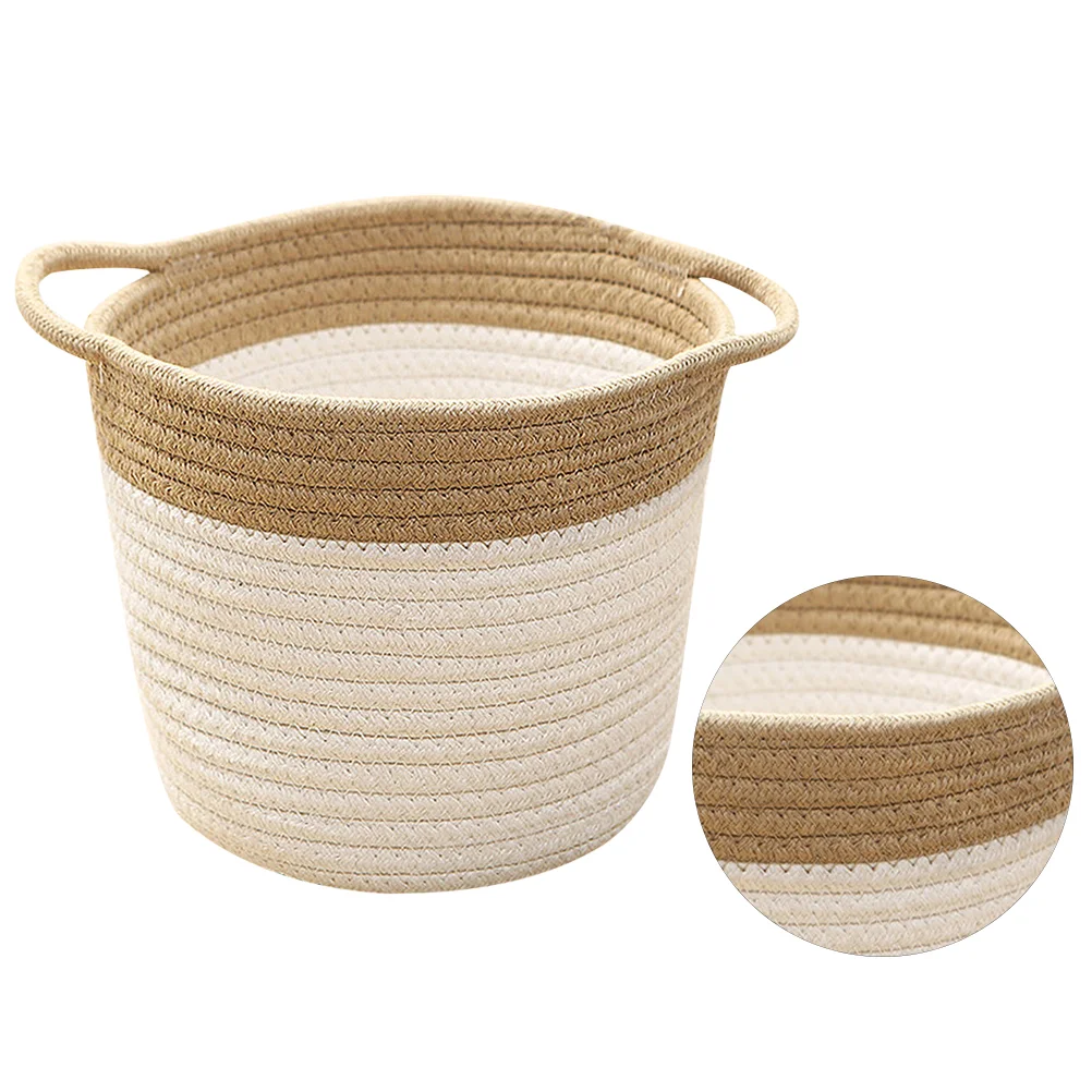 Spliced Cotton Rope Bucket Toy Basket Storage Sundries Simple Desktop Organizer