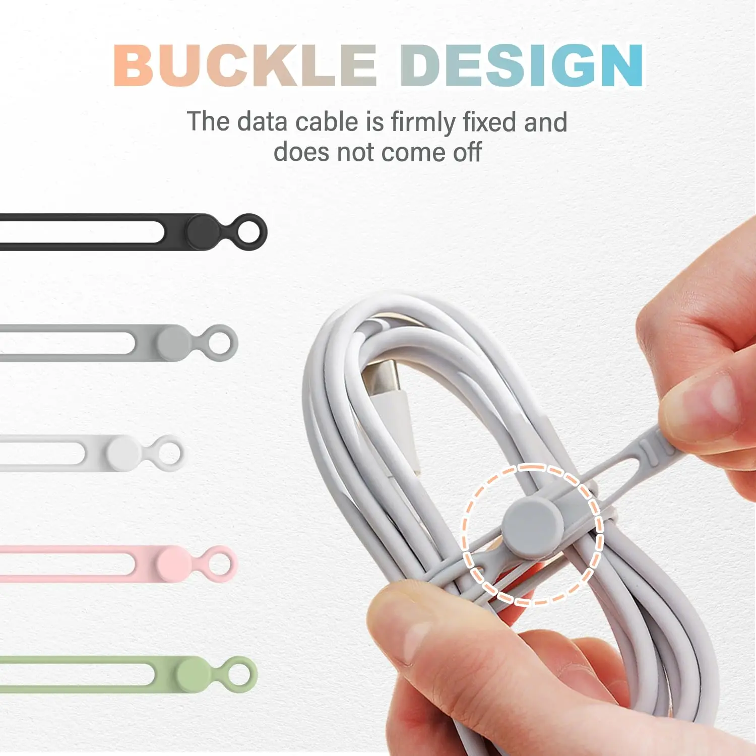 

Silicone Cable Ties Set Elastic Reusable Cord Organizer, 2026 New Upgrade Multi-function Wire Clip Bandage, Cable Wire Storage H