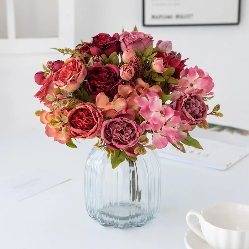6 Stück Künstliche Blumen für Festivals, Hochzeiten, Kränze, Gartenbögen, Kunstpflanzen, Blumensträuße, Vasen, Raumdekoration, Seiden-DIY-Geschenke – Detail 10