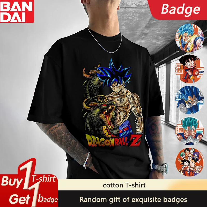 

Мужские и женские футболки с принтом Dragon Ball японского аниме GOKU Majin Buu Frisa, хлопковые летние модные свободные футболки с короткими рукавами