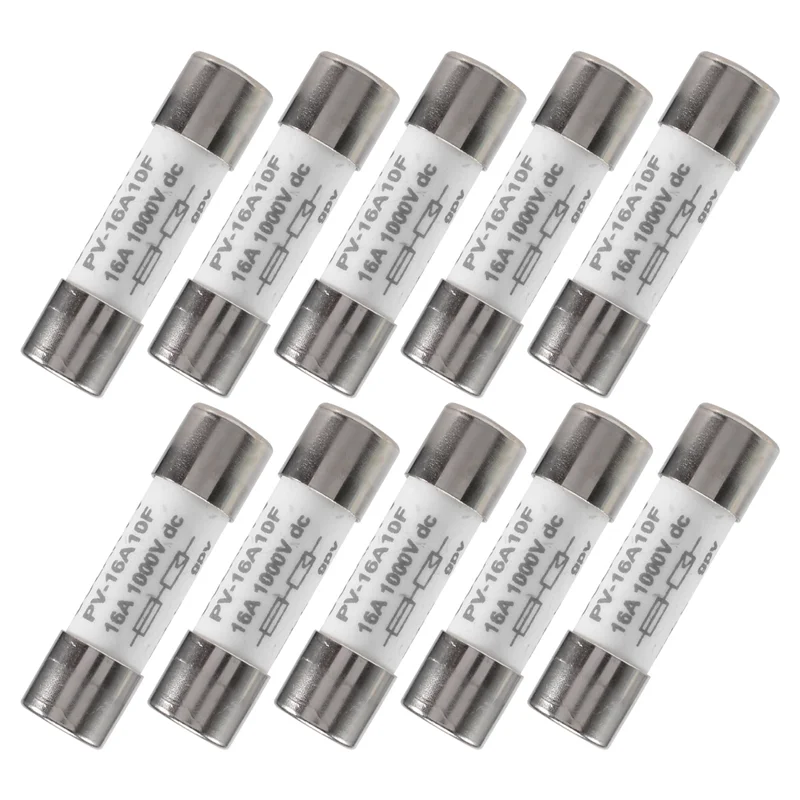 AC57-10 Pcs 1000 VDC Fuse Solar PV Explosion-Proof Fuse Silver