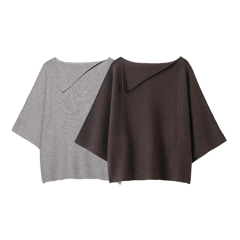 

Women's knitted Sweater Autumn Fashion Turn-down Collar Loose Pullover Streetwear Female Chic Tops