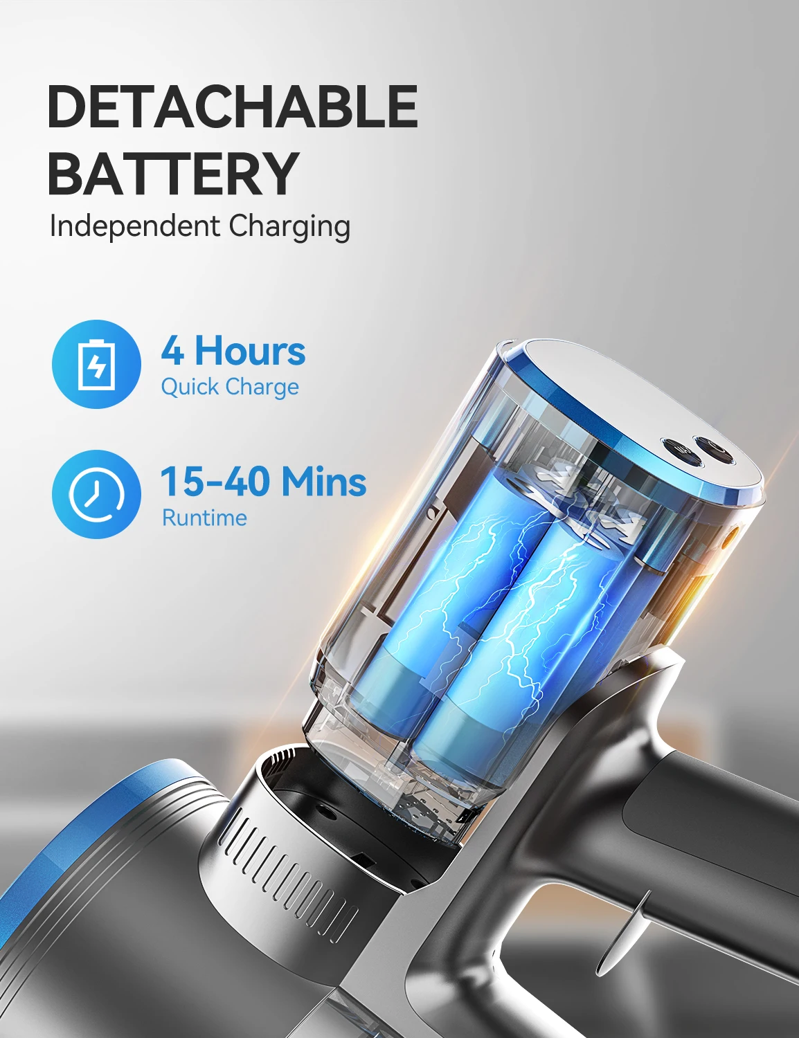 TASVAC N9 Cordless Vacuum Cleaner for Home, 8 in 1 Lightweight Stick Vacuum with LED Display