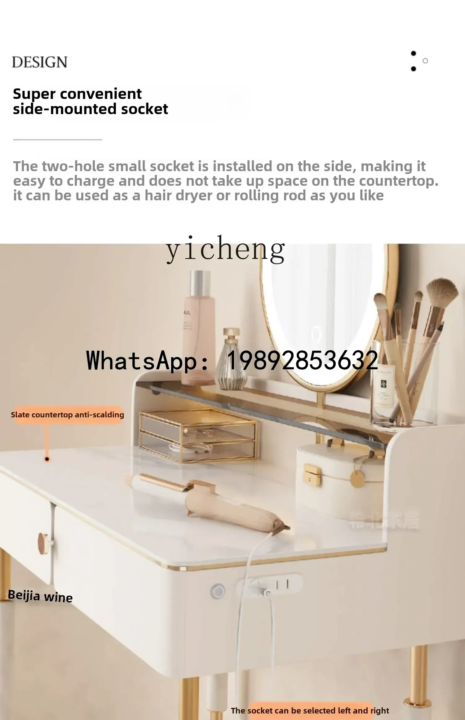 Dresser Small Cream Style Modern Simple Glass Small Size Bay Window Bedroom Makeup Table