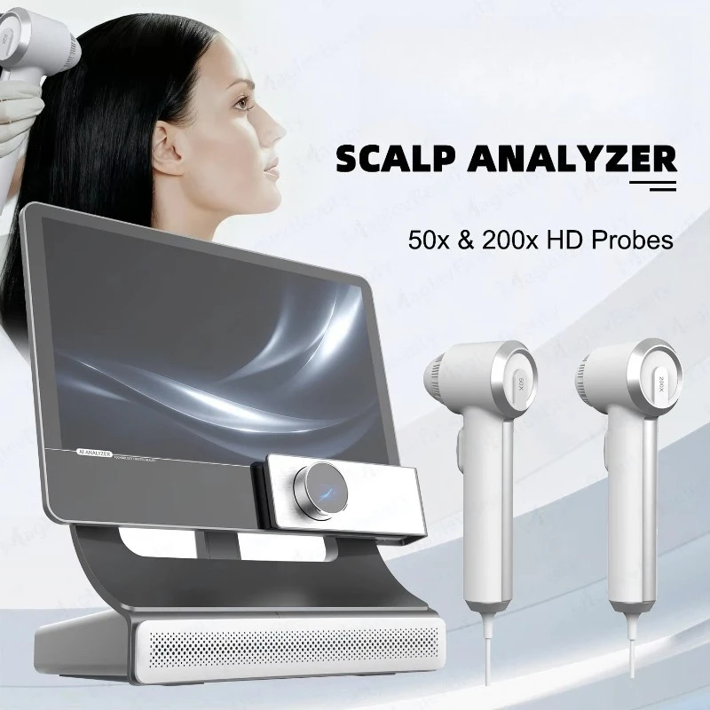 New Arrival AI Intelligent Hair and Scalp Analysis Scalp Analyzer Machine with 50x 200x Moisture Detection Printable Report