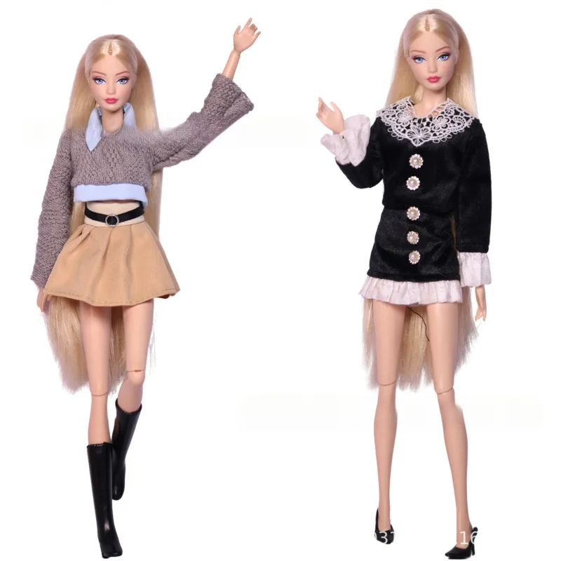 Handmade เสื้อขนสัตว์ชุด 11.5 นิ้ว 30 ซม.ตุ๊กตา BJD เสื้อผ้าชุดแต่งหน้าแต่งตัว DIY Dress-Up ของเล่นของขวัญตุ๊กตาอุปกรณ์เสริม