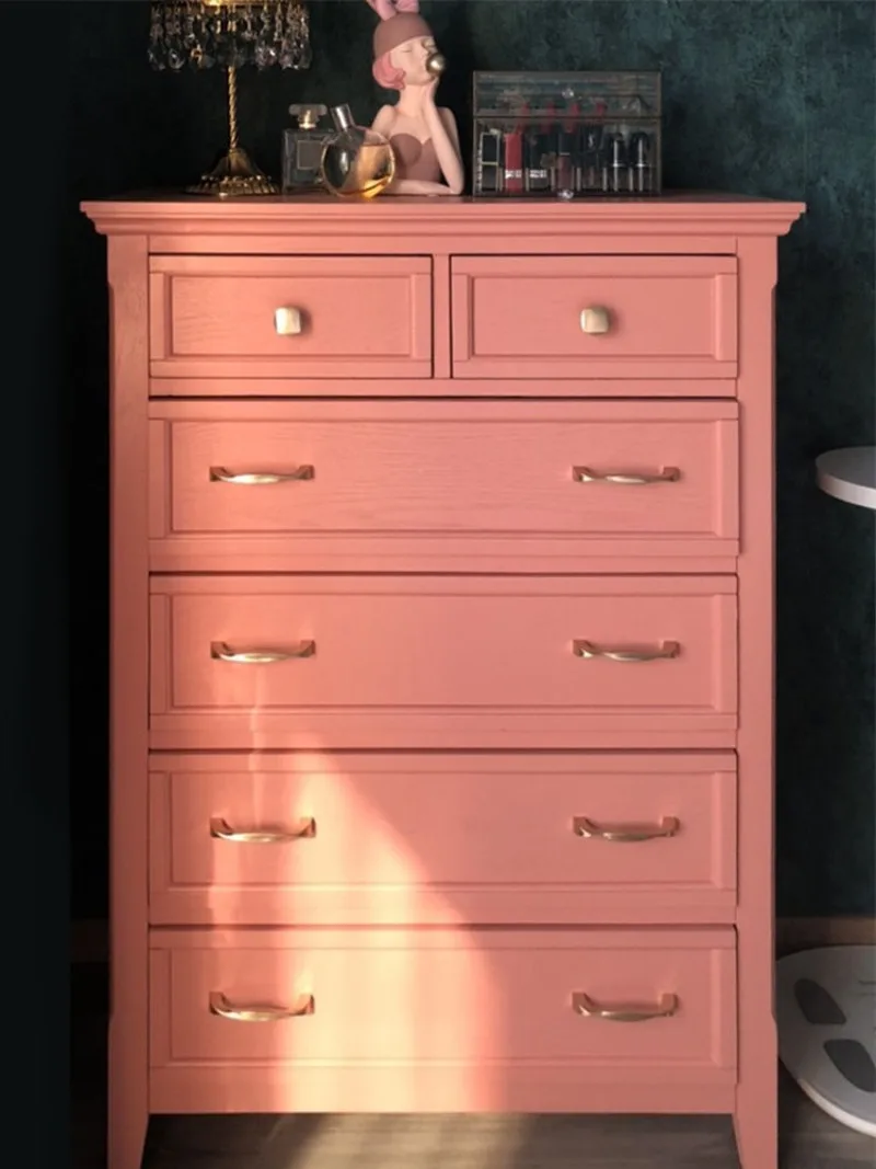 bedroom bedside cabinet, integrated 9-bucket drawer cabinet against the wall, Internet celebrity store decorative cabinet