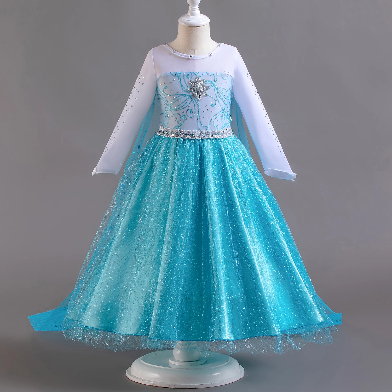 Fantasia Snow Queen Frozen Elsa Anna Costume Girls Princess Dress Toddler Kids Halloween Cosplay Party Vesidos For 3-10 Years