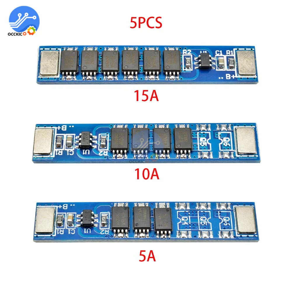 5 sztuk/partia BMS 1S 5A 10A 15A 3.7V 3MOS 4MOS 6MOS 18650 bateria litowa ochrony ładunku pokładzie 16850 ładowania baterii PCM