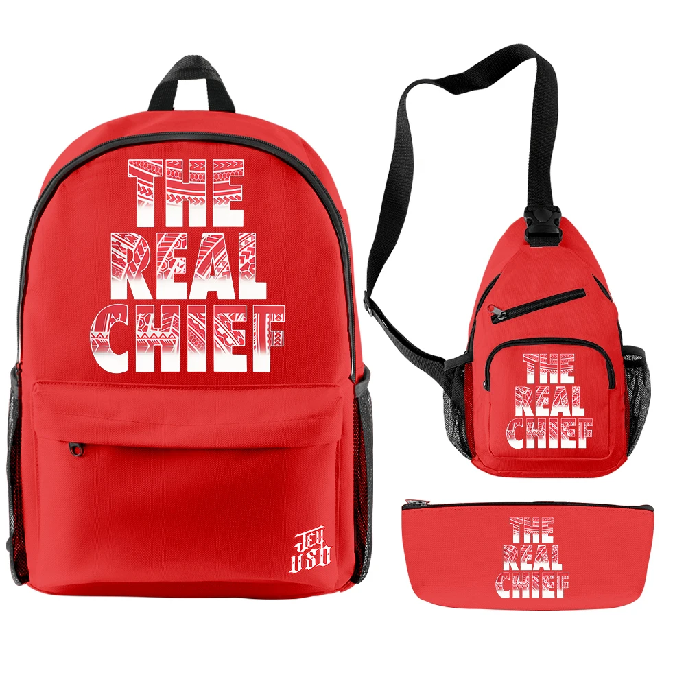 Jey Uso The Real Chief Merch Mochila para homens e mulheres, mochila casual, sacos de viagem, mochila, bolsa de ombro, Unise Packsack, 3 peças por conjunto