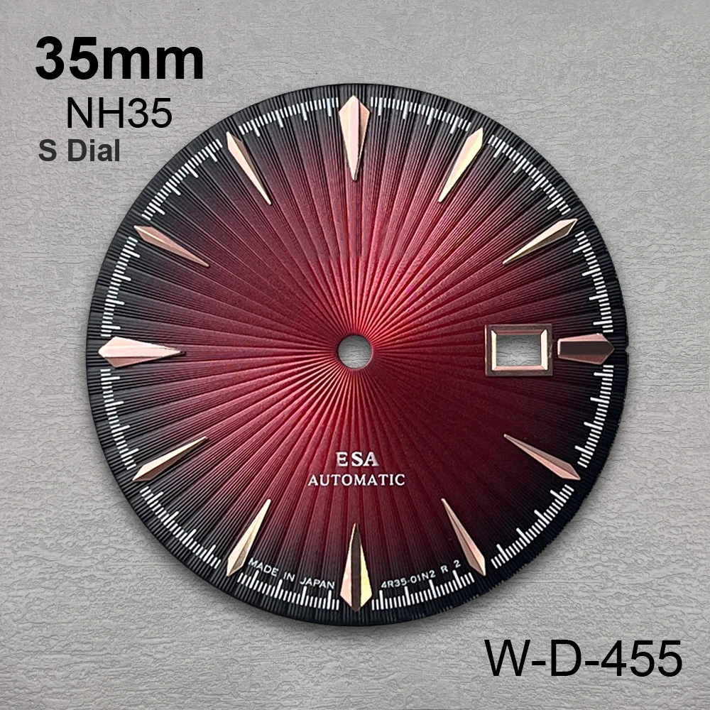 35mm S Dial Fit NH35 Movement High-Quality Cocktail Vertical Grain Dial For Watch Modification Accessories