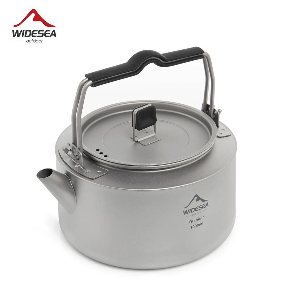 Widesea Camping Titanium Kettle Outdoor Tea Coffee Kettle Tableware Pot Supplies Tourist Dishes Hiking Cooking Equipment