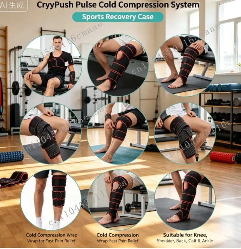 Reusable Full‑Leg Knee Cryo Compression Cuff Kit Hot Cold Circulation Therapy Machine for Muscle Joint Injury Rehabilitation