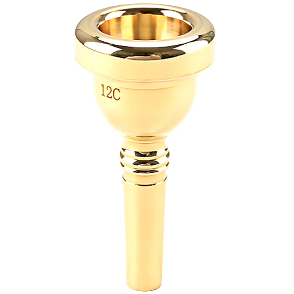 

12c Gold Plated Professional Trumpet Mouthpiece Durable Smooth Finish Easy to Use for Musicians Beginners