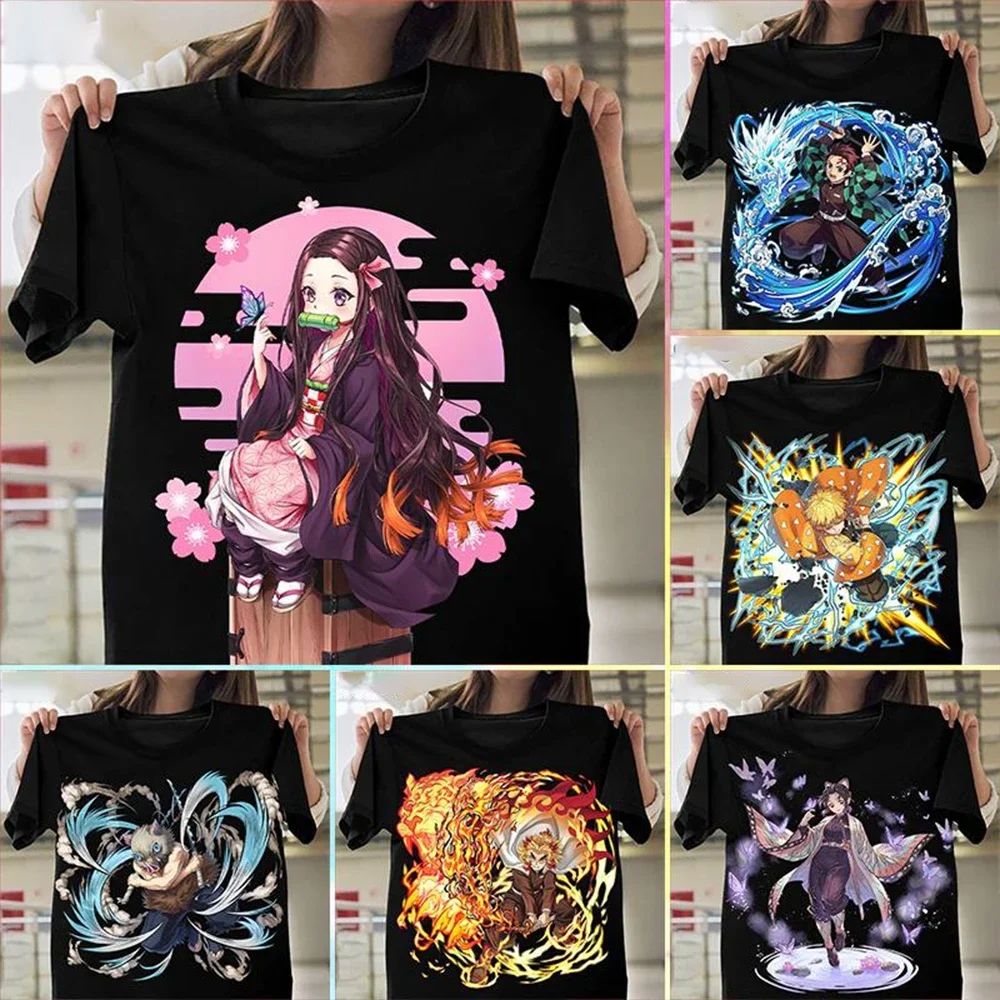 Summer hot selling fashion anime 3D printing demon killer cool personality trendy short sleeved shirt