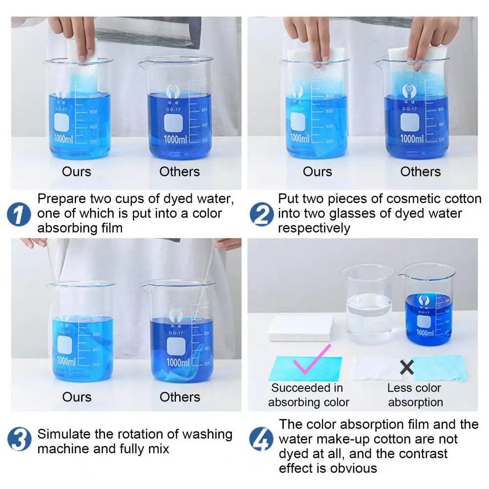 50Pcs/Pack Useful Household Washing Machine Laundry Color Absorber Large Capacity Laundry Paper Save Time Home Supplies