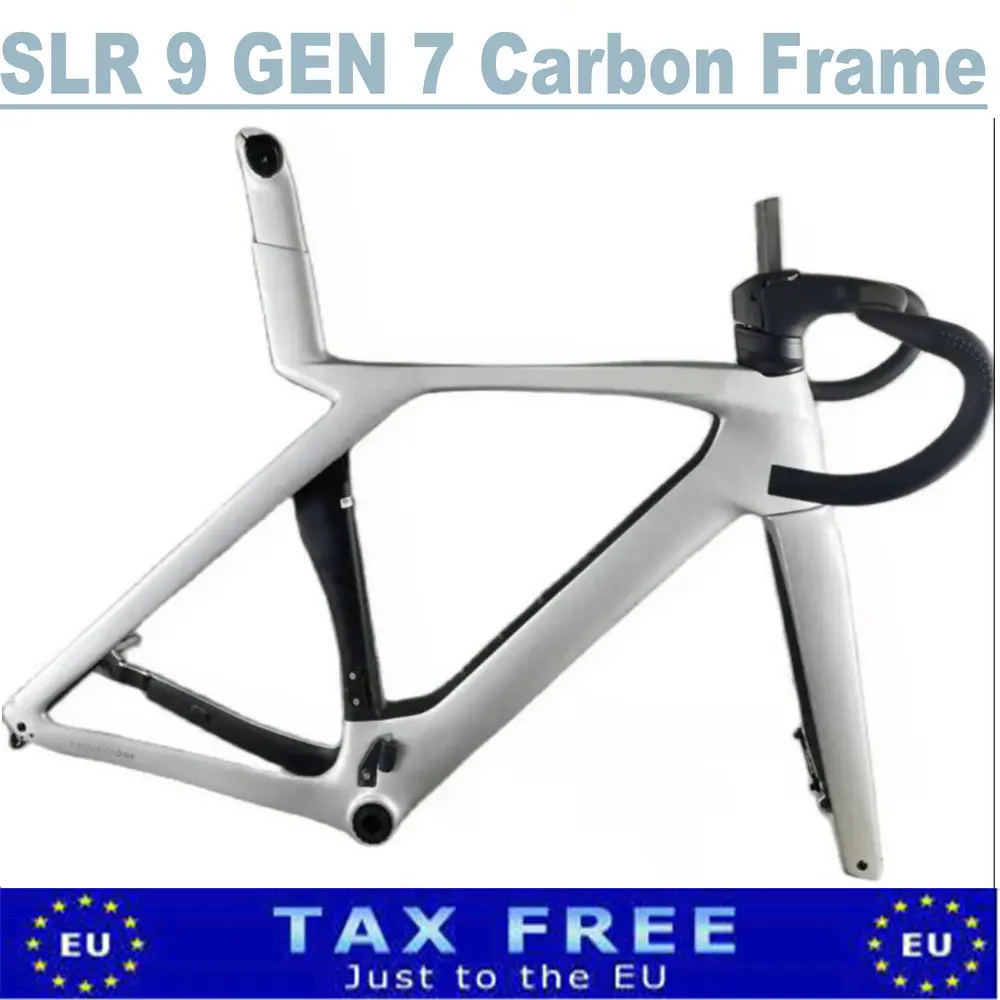 30 Colors SLR Gen7 Carbon Road Bicycle Frame, Disc Brake, Bike Frameset with Handlebar, Fit Mechanical and Di2