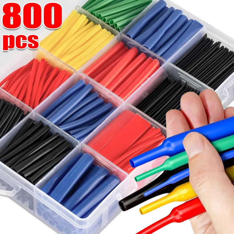 

Комплект термоусадочных трубок Термостойкая трубка Упаковка термоусадочной проволоки Изоляционные рукава для электрического кабеля Защитные чехлы с футляром