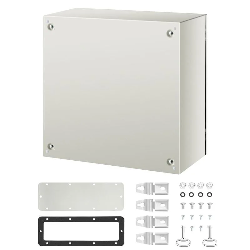 NEMA Steel Enclosure, 24 x 24 x 12'' NEMA 4X Steel Electrical Box, IP66 Waterproof & Dustproof, Outdoor/Indoor Electrical Junction Box, with Mounting Plate