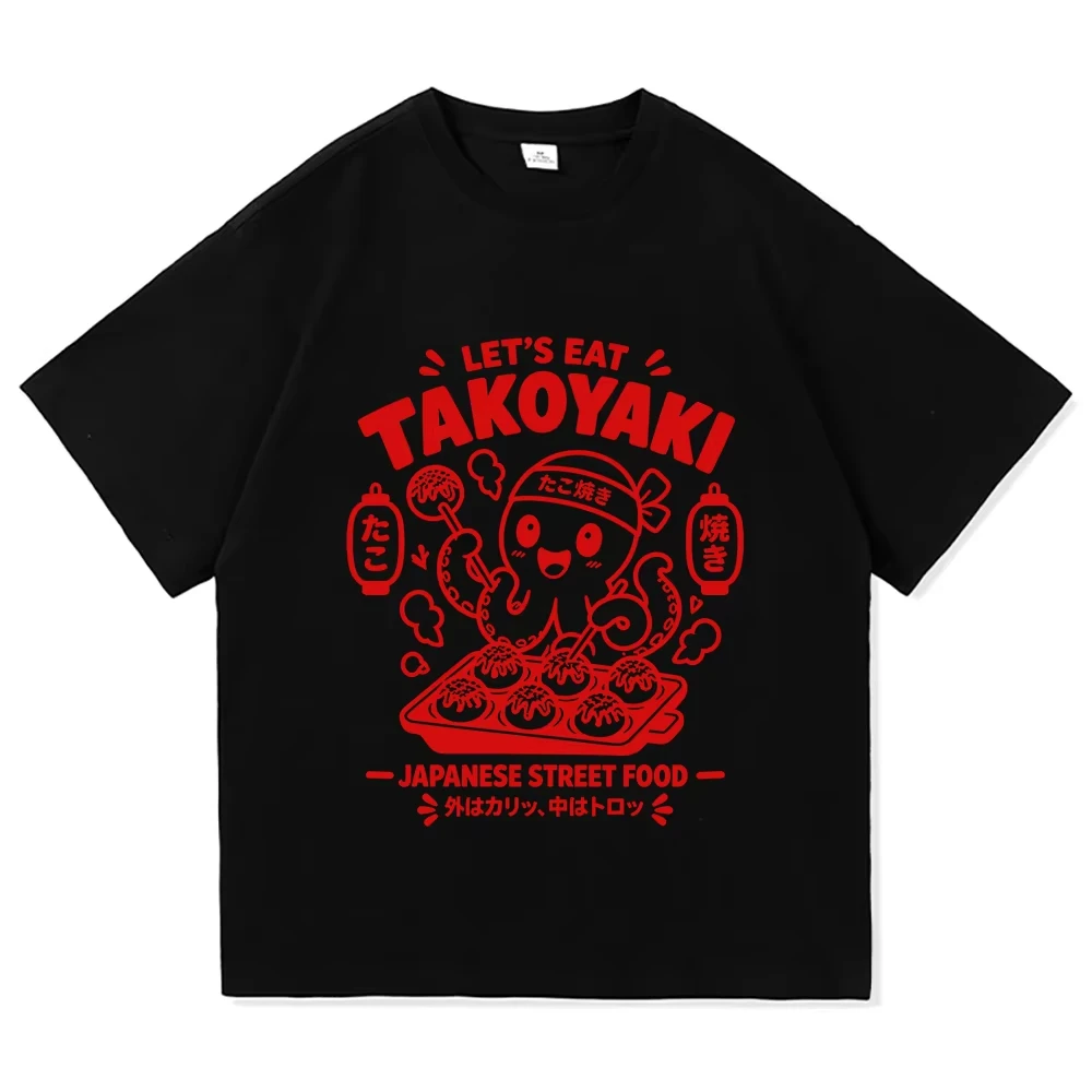 Japan Osaka Dotonbori T Shirts Fashion Men Women Funny Takoyaki Osaka Drunken Octopus T-Shirt Oversized Vintage Cotton T-Shirts