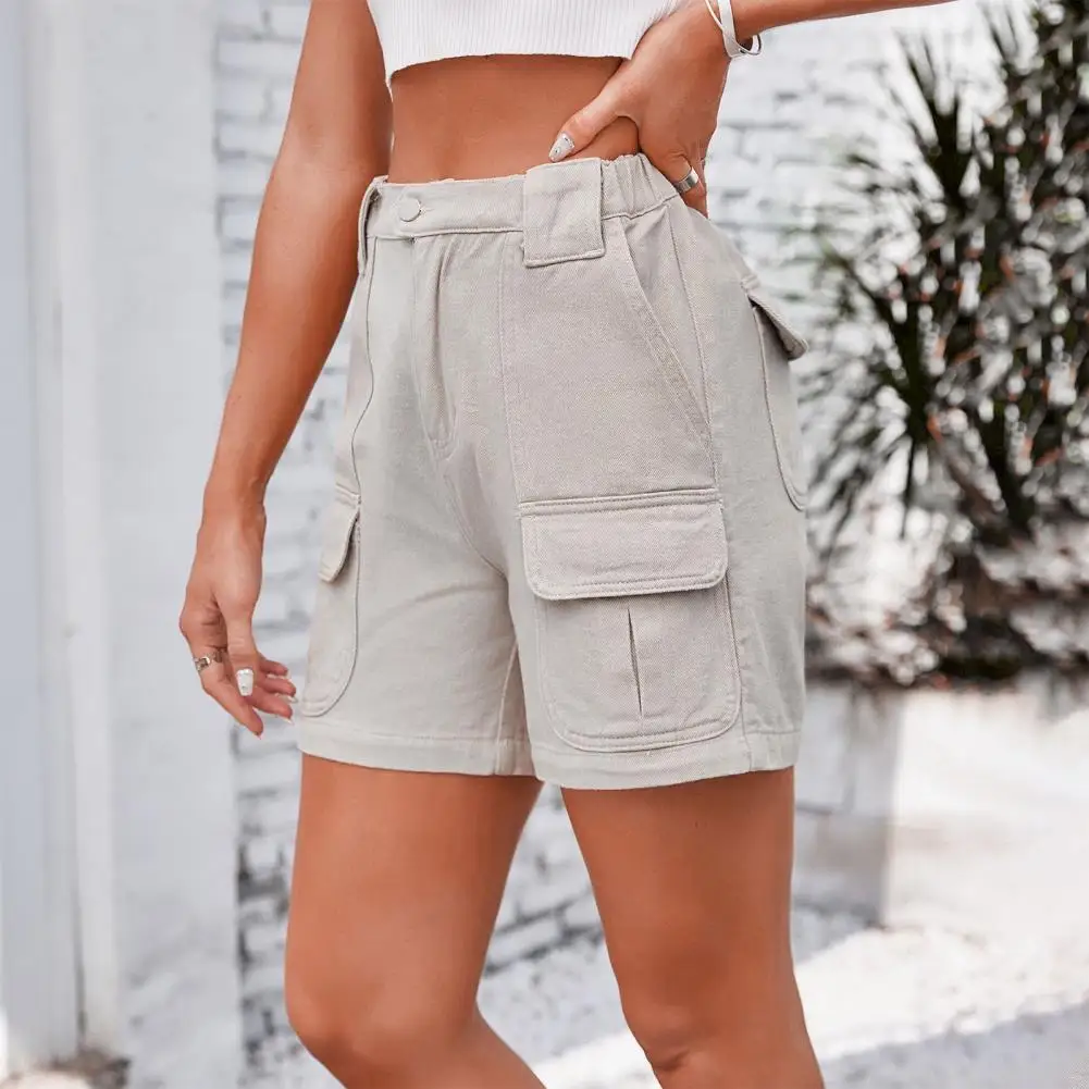 Women's Cargo Shorts Casual Knee Length Bermuda Shorts with Multiple Pockets Summer Straight Leg Cargo Pants