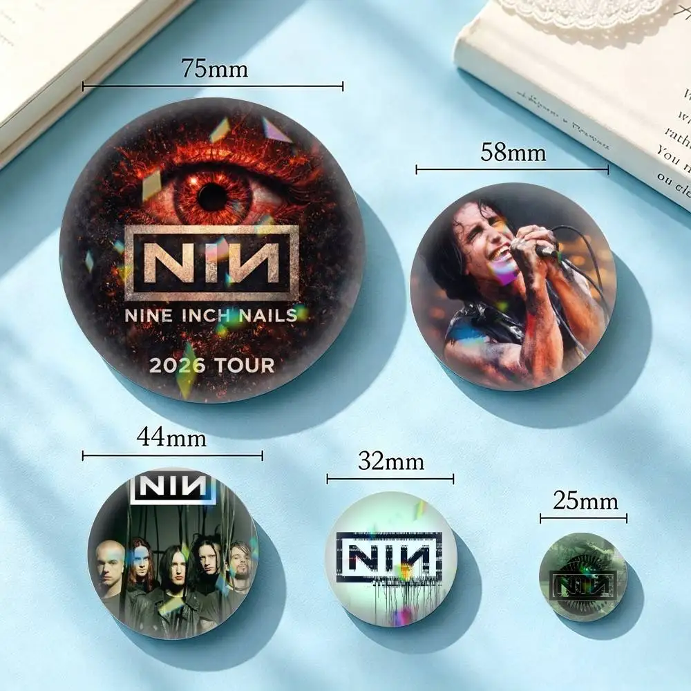 Nine Inch Nails Band-D 25mm 32mm 44mm 58mm 75mm Brooches Badges Pins for Accessories Gift
