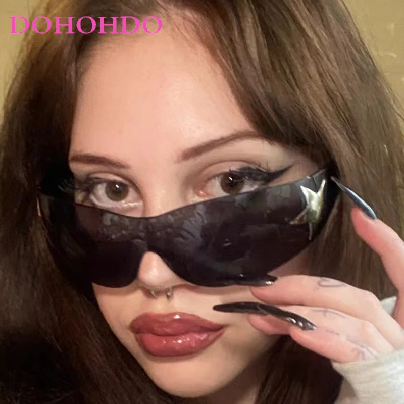 

Модные цельные солнцезащитные очки Y2K в стиле панк, женские новые брендовые дизайнерские мужские очки для спорта на открытом воздухе, ветрозащитные очки Lentes Очки UV400