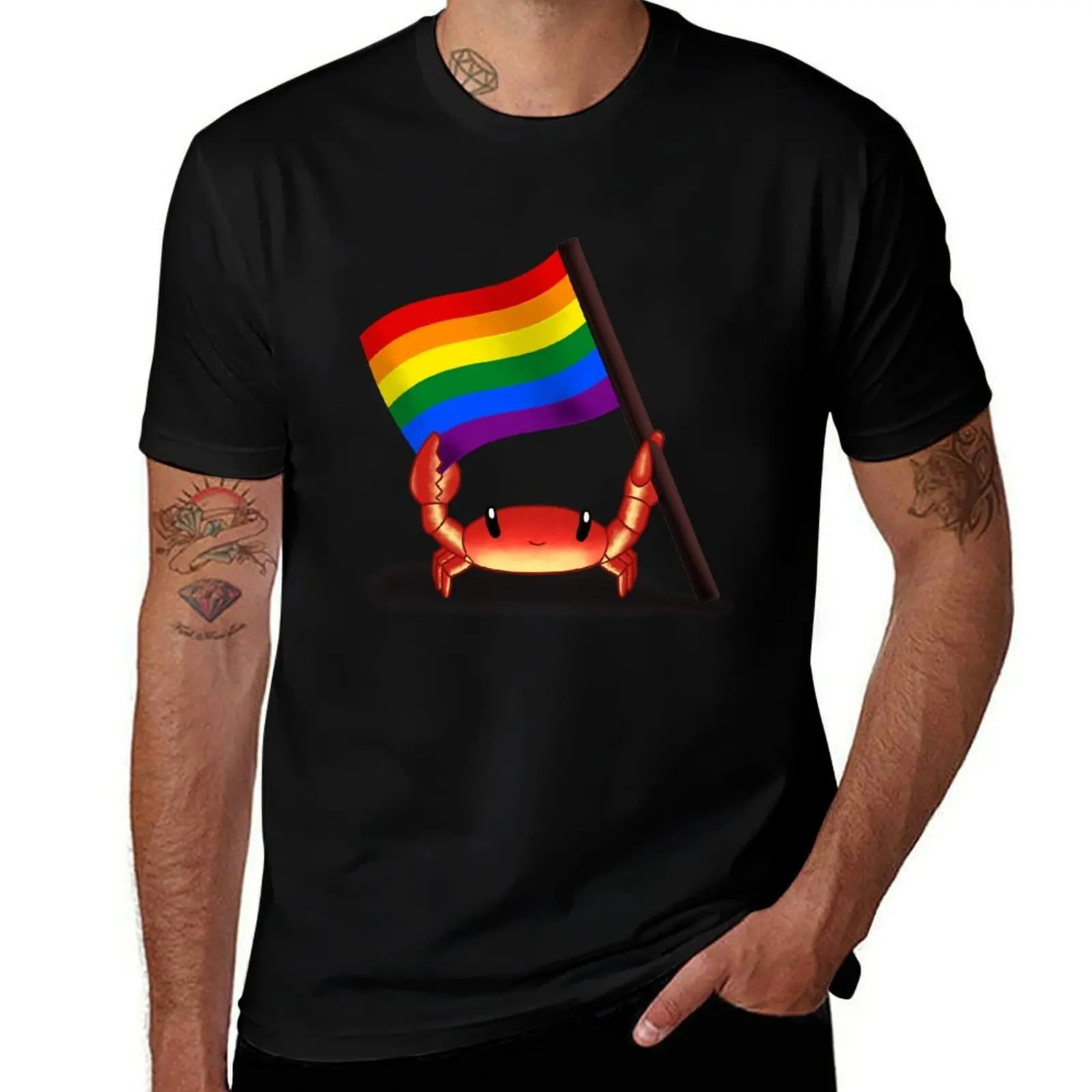 

for cotton shirt man lgbt soft flag shirts t 100% for tshirt t cotton crab man T-Shirt pride Cute