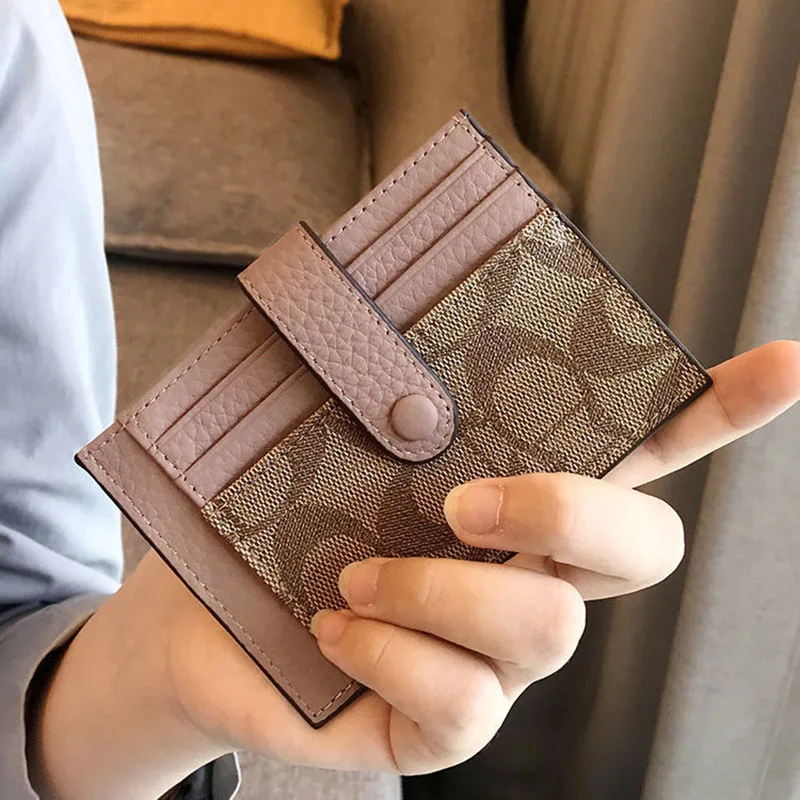 New in Women Short Small Wallets Fold Card Holder ID Bag Coin Purse Ladies Wallets Anti-degaussing Driver's License Card Holder
