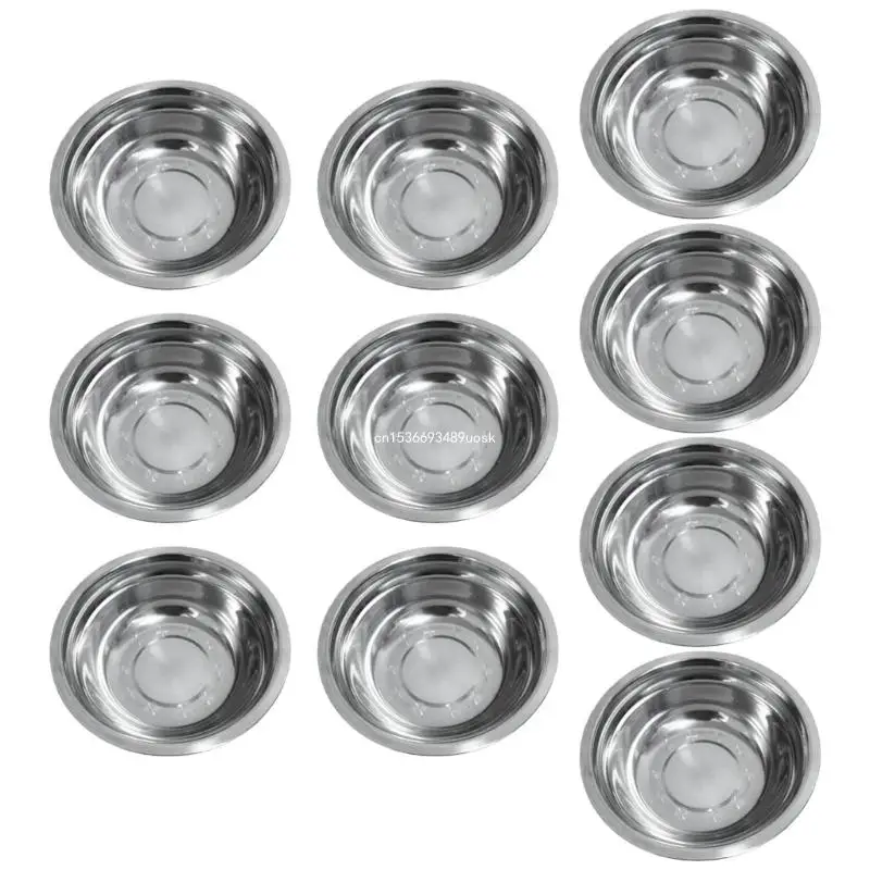 

Set of 10 Stainless Steel Bowl Salad and Snacks Bowl Easy to Clean Tablewares for Rice and Soups Practical Kitchen Tool