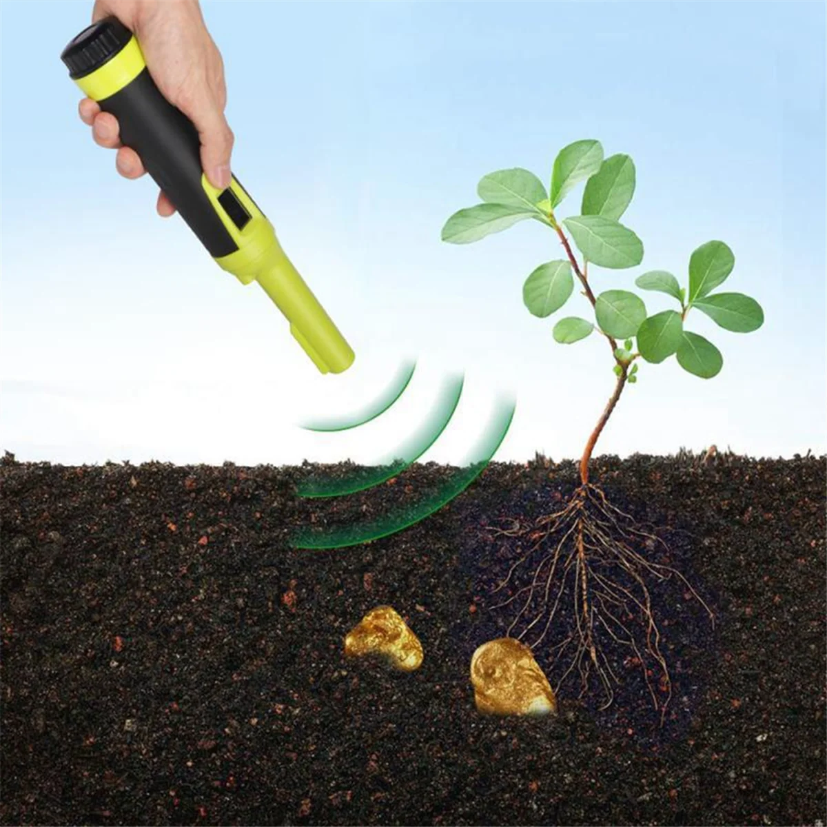 AA98 Pinpointing Metal Detector -10 High Sensitive Handheld Metal Detector Pinpointer Three Modes Waterproof Orange