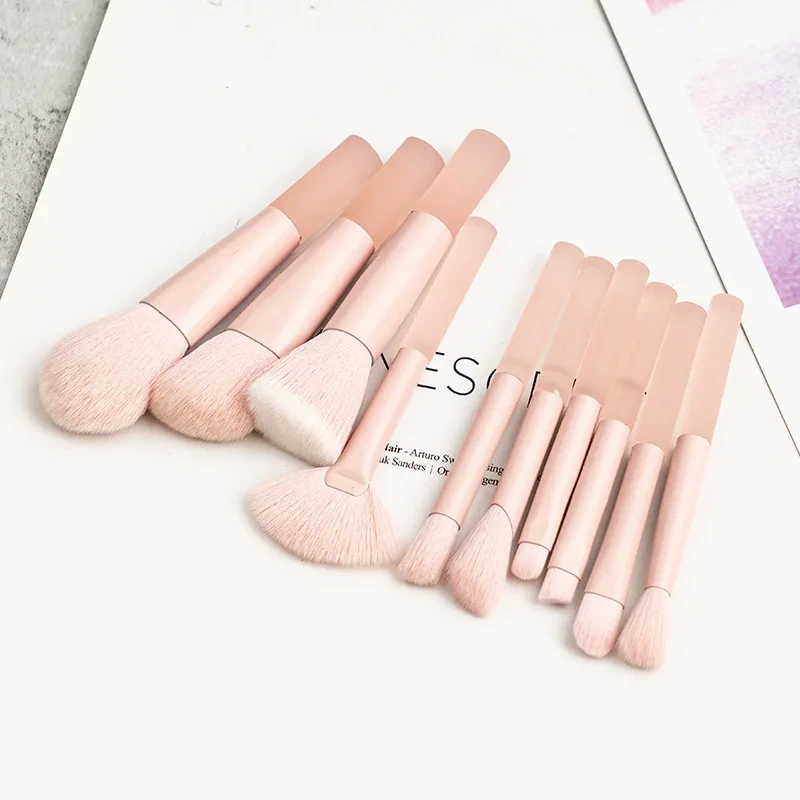 Christmas gift New Mini Makeup Brush Set 10PCS Eyeshadow Loose Powder Brush Travel Portable Soft Hair Makeup Tools