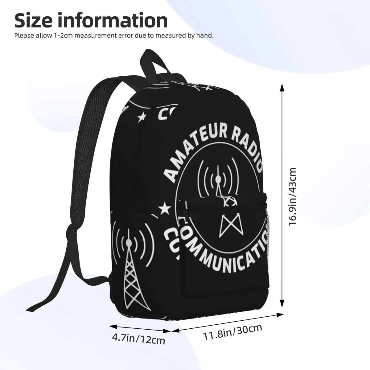 Amateur Ham Radio Operator Gift Backpack Daypack Large Capacity Boys Girls BookBag School Bag Shoulder Bags for Men Women view 4