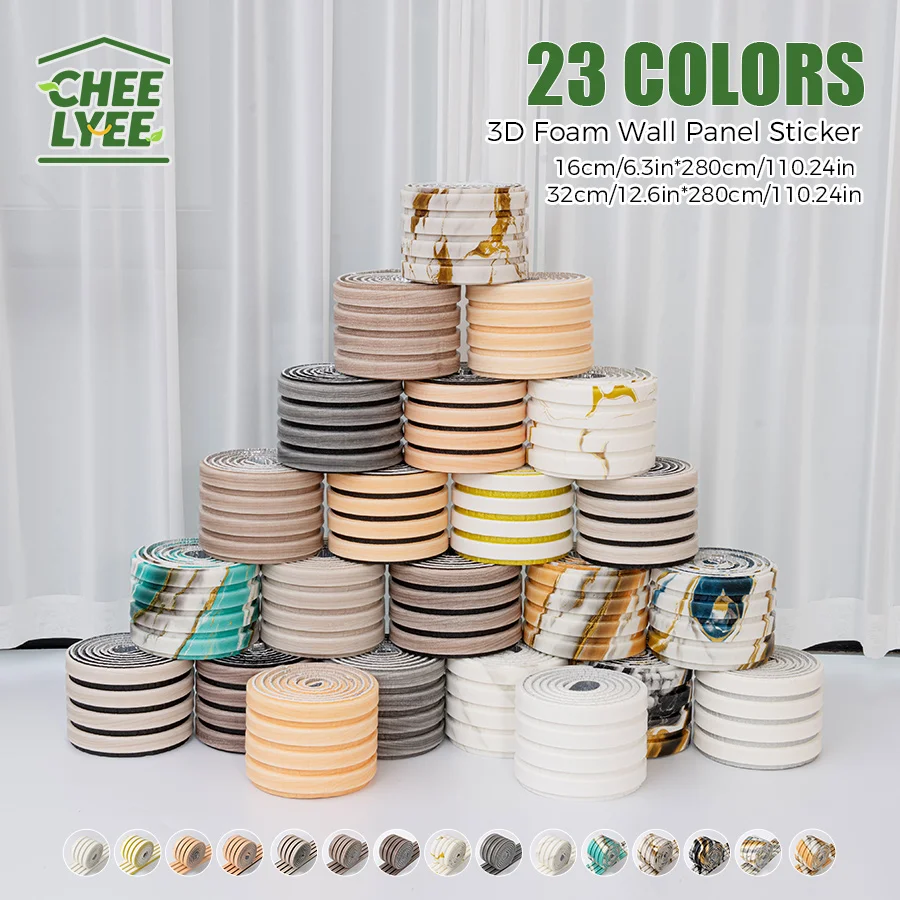 1 لفة ملصق حائط من الفوم Sxp، لوحة حائط ثلاثية الأبعاد، سميكة 11 مم، لوح تنورة ذاتي اللصق، مناسب لجميع المساحات الداخلية #6