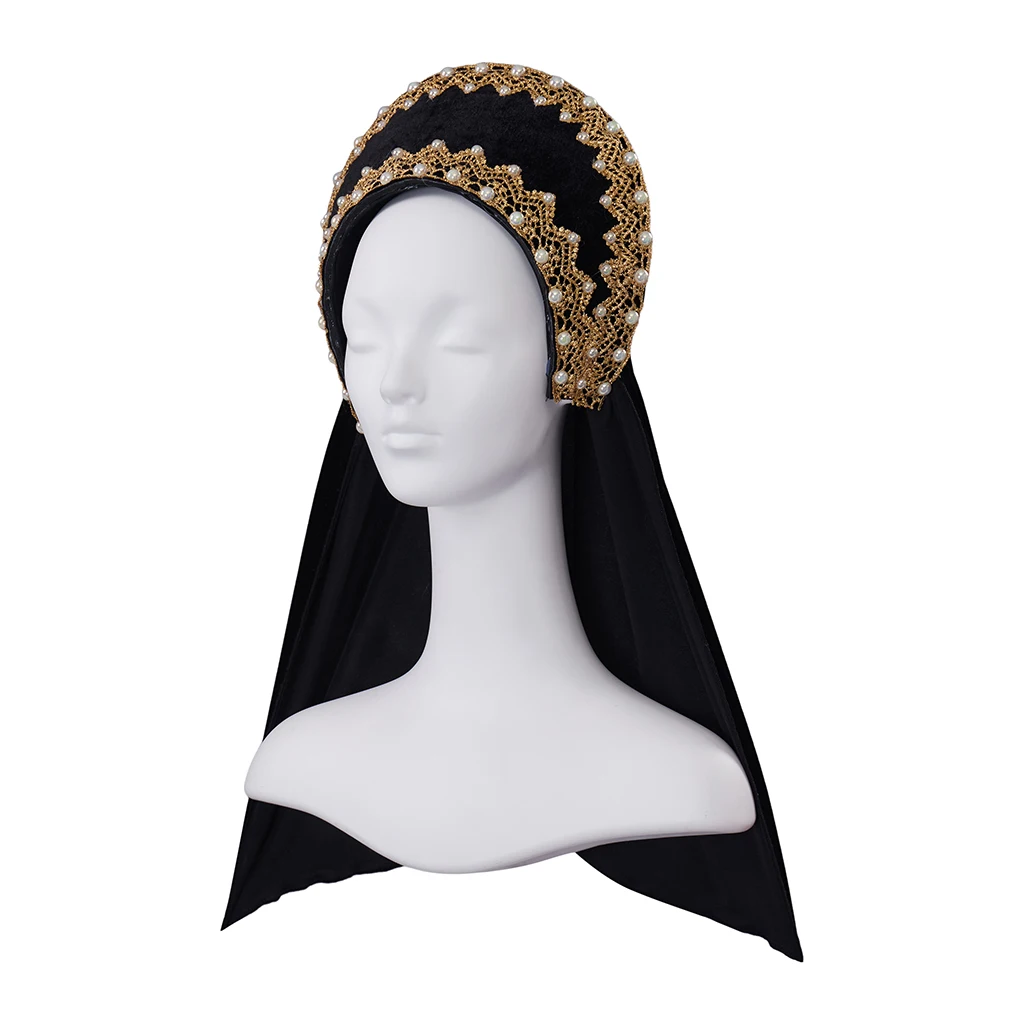 Tudor Pearl Crown Headband Renaissance Queen Elizabeth Crown Anne Boleyn Cosplay Accessories Headdress Victorian Headgear