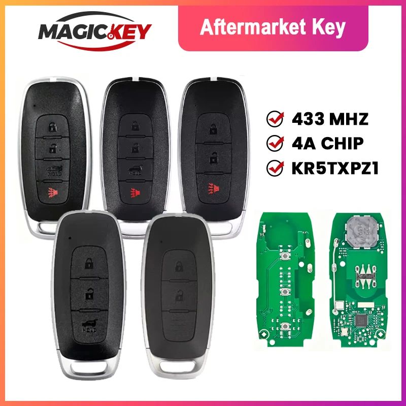 

KR5TXPZ1 For Nissan Kicks Rogue Pathfinder Aryia 2022 2023 Smart Key 4A 433MHz S180146100 S180146102 S180146105 S180146119