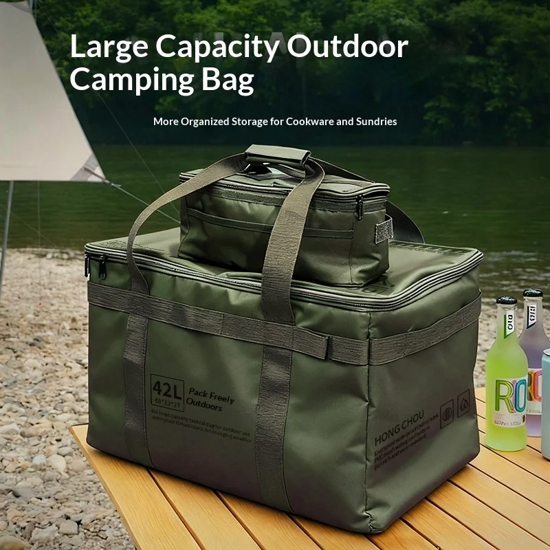 Outdoor Camping Equipment Multi-Functional Storage Bag Large Capacity Stool Dishware Stove Waterproof Convenient Handbag