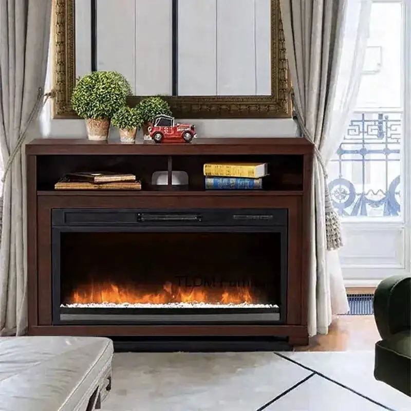 Flame Home Embedded Simple Fireplace Hotel Living Room Heater Simulated Decorative Fireplaces European Wall-mounted Room Decor