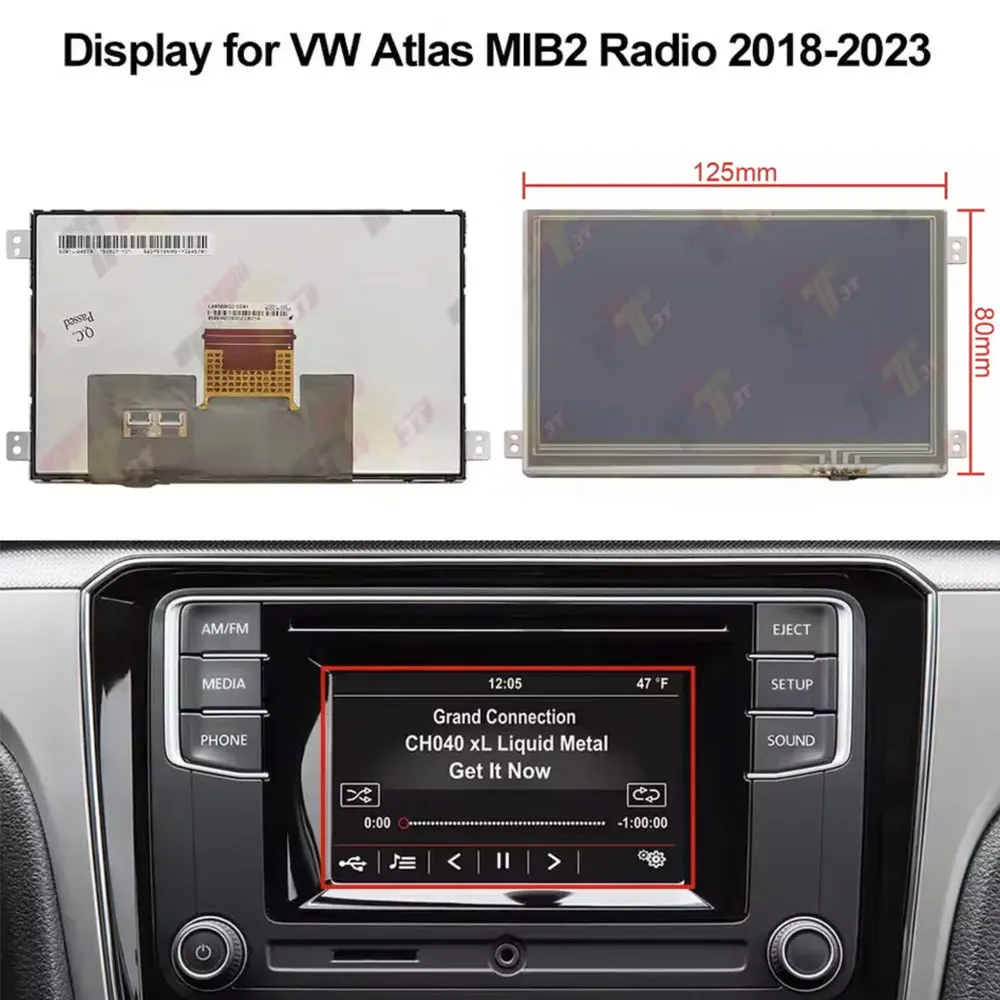 Display for VW Golf 7 Tiguan Skoda Octavia 3 Rapid Yeti MIB2 Radio Media Dashboard LCD Screen
