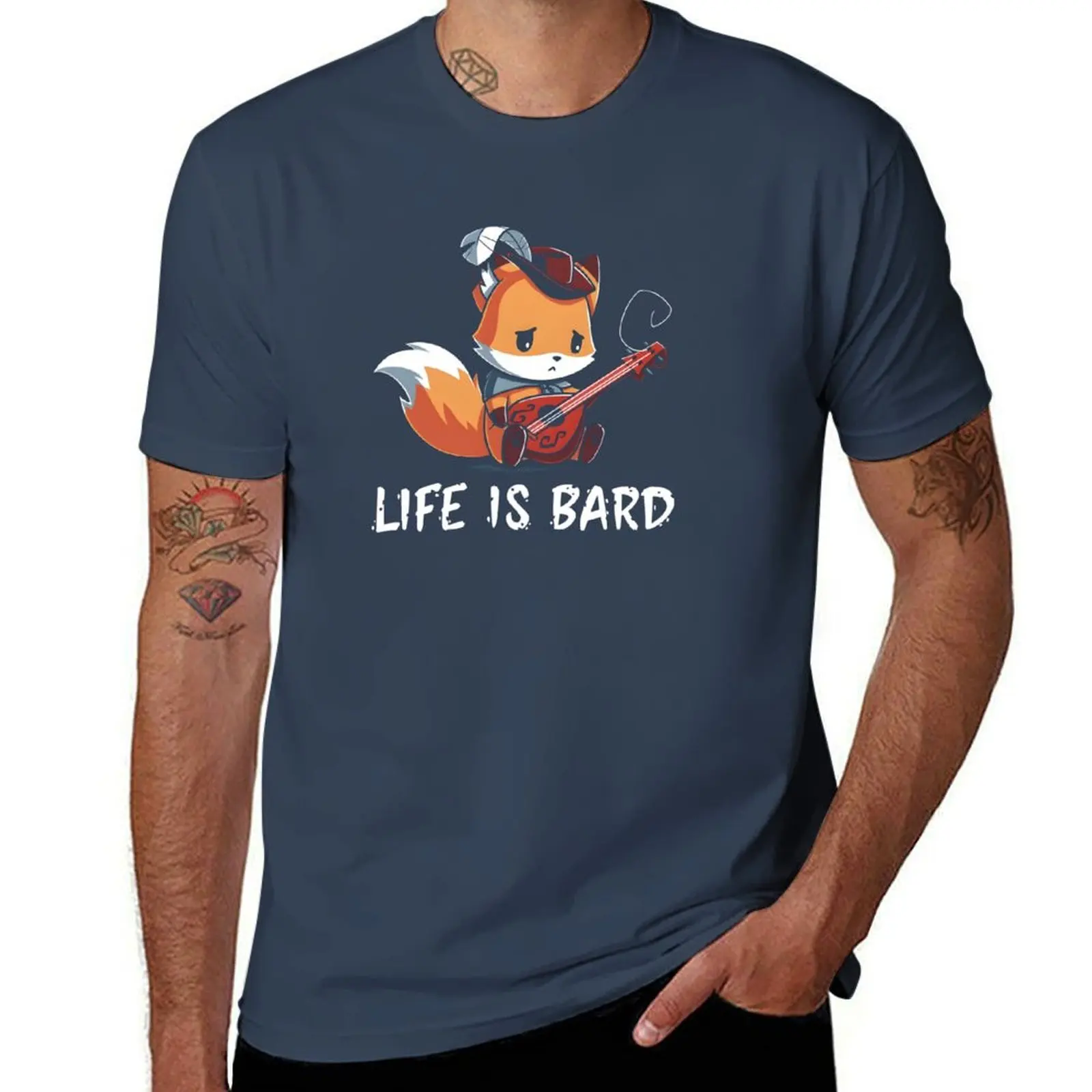 

chibi fox life is bard T-Shirt t shirt man plain man tshirt man t shirt heavy cotton T-Shirt