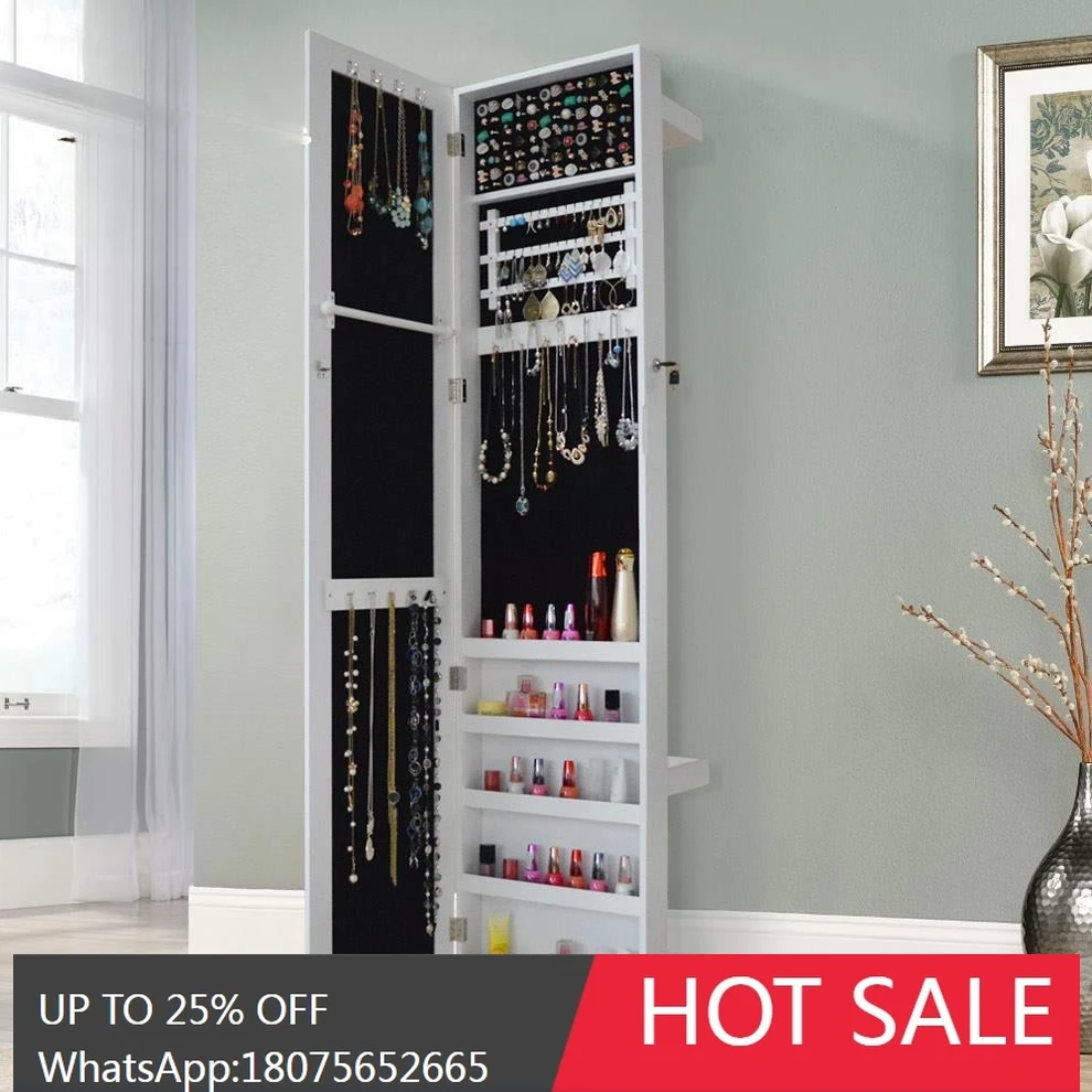 

HLZ Rotating Full-Length Mirror Cabinet Full Body Storage Cabinet Cloakroom Mirror Dressing Table Fitting Mirror for Home Use