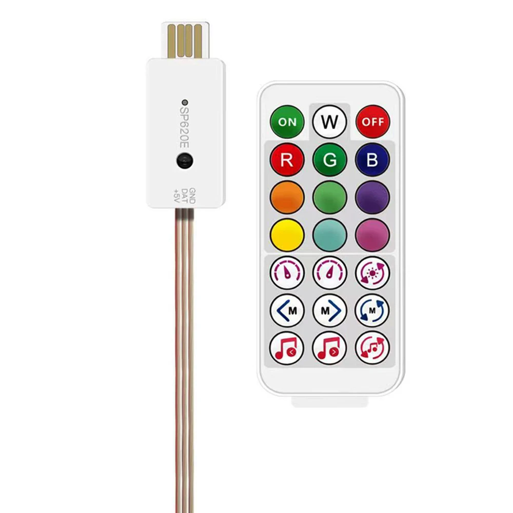 USB WS2812 WS2811 Controller For Dream Color LED Strip RGB-IC DC5V LED 600-Pixel Music Sync APP Bluetooth-Compatible JST