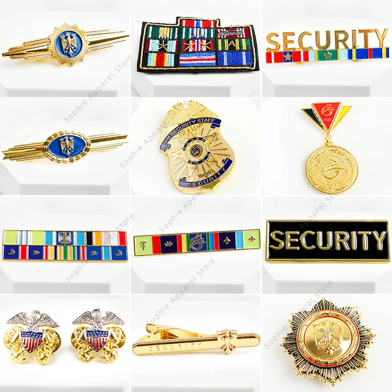 Bezpieczeństwo jednolite odznaka kombinezony gwiazda orzeł akcesoria wstążka lotnictwo metalowy Medal mężczyźni odznaki armii