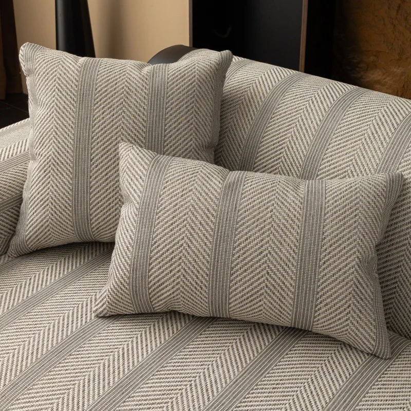 Nordic Twill Sofa Cover Non-slip All-inclusive Sofa Towel Slipcover Backrest Armrest Towel Anti-dirty L Shaped Couch Cushion