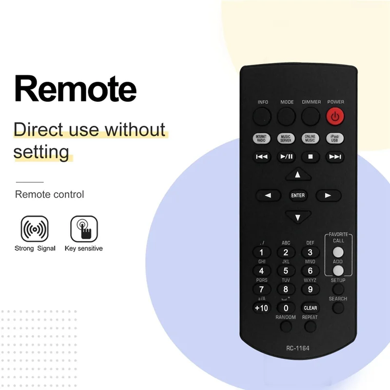 A33T-RC-1164 Reemplazo de control remoto para DENON RC-1164 Receptor AV Receptor envolvente AV Control remoto
