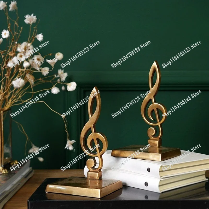 American handmade retro music note shape brass book stand decorative ornament