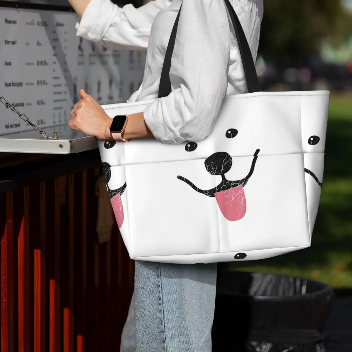 

Funny Samoyed Beach Tote Bag Sport Gym Yoga Duffle Large Tote Bag Women Travel Bag Fitness bag